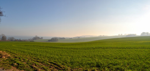 Fototapeta na wymiar Panorama Frühling bei Groß Stresow, Rügen
