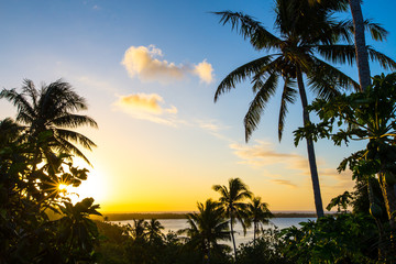 Coucher de soleil en Polynésie