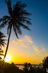 Obraz premium Coucher de soleil en Polynésie