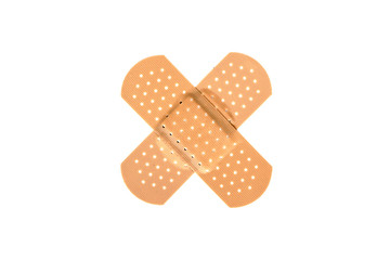 Two crossed bandages
