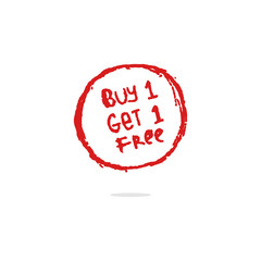 Buy One Get One Free Hand Drawing Stamp