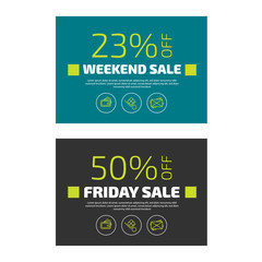Obraz premium Weekend Sale banners set
