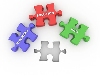 Jigsaw Puzzle Solution 3d illustration