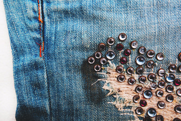 Denim Jeans Background With Seam of Jeans Fashion Design. 