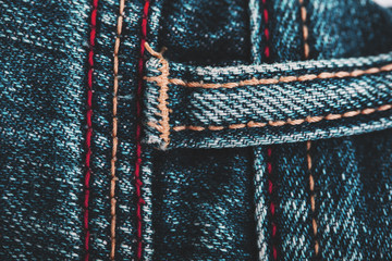 Denim Jeans Background With Seam of Jeans Fashion Design. 