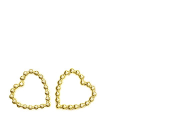 Two hearts on a white background