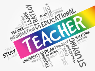 TEACHER word cloud collage, education concept background