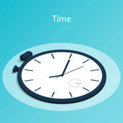 isometric time stopwatch flat vector