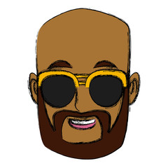 Man with sunglasses cartoon