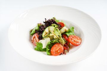 vegetables salad in the white plate