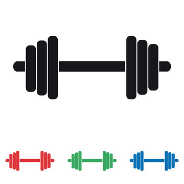Dumbbell icon - Colorful vector set