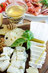 Plate with different kind of cheese