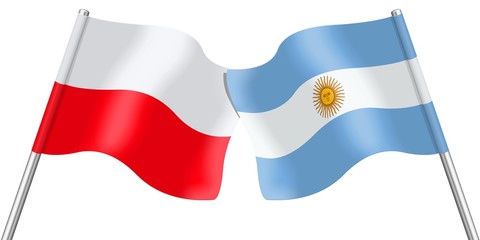 Flags. Poland and Argentina  