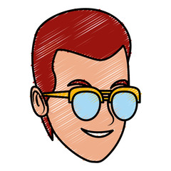 Man with sunglasses cartoon