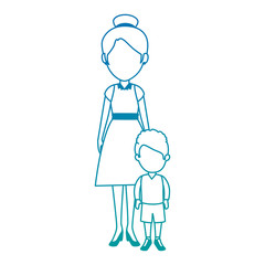 beautiful teacher female with student avatar character