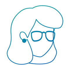 beautiful teacher female head avatar character