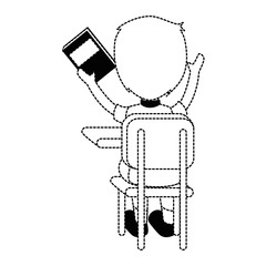 little student in school chair