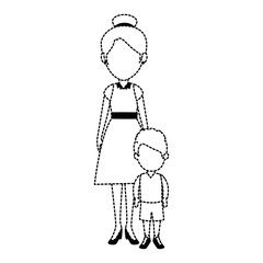 beautiful teacher female with student avatar character