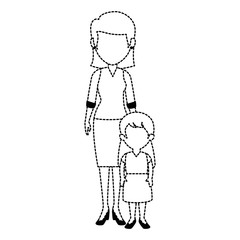 beautiful teacher female with student avatar character