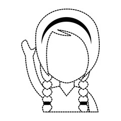 little girl student with uniform character