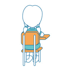 little student in school chair