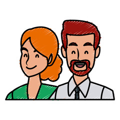 Business couple teamwork