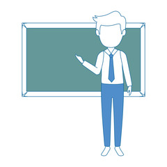 teacher male with chalkboard avatar character