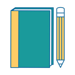 text book with pencil