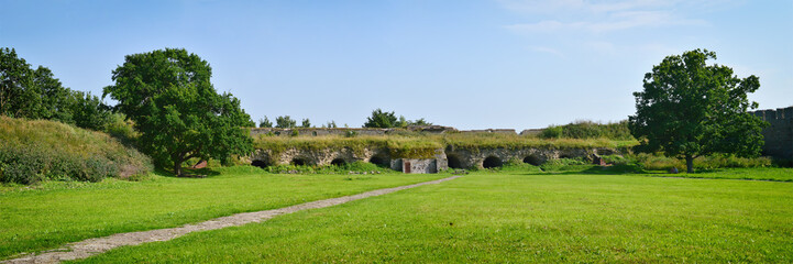 Arsenal and howitzer in Ivangorod fortress.
