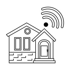 front of smarthouse with wifi signal