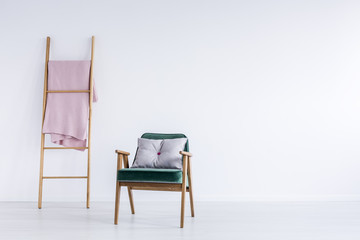 Blanket on ladder