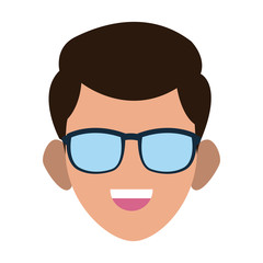 Man face with sunglasses