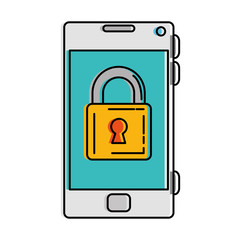 smartphone device with padlock