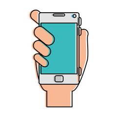 hand human with smartphone device