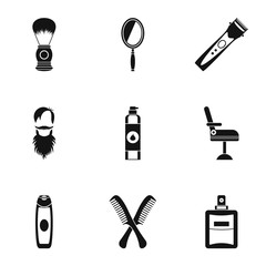 Salon icons set, simple style