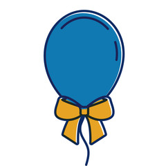 decoration celebration balloon with bow ornament vector illustration