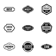 Sticker icons set, simple style