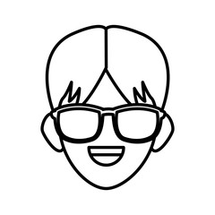 Man face with sunglasses