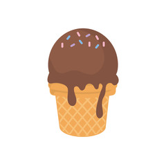 chocolate ice cream icon over white background colorful design vector illustration