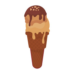 chocolate ice cream icon over white background colorful design vector illustration