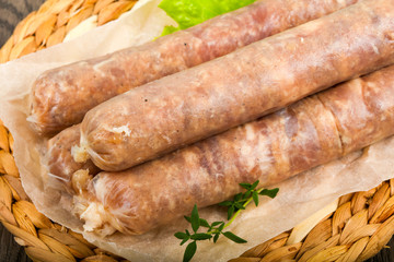 Natural sausages for grill