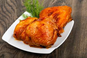 Roasted chicken thigh