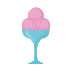 colorful  glass with ice cream over white background vector illustration