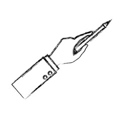 Hand holding a pencil