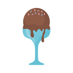 colorful  glass with ice cream over white background vector illustration