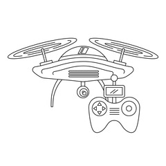Fototapeta premium drone with remote control device technologies design vector illustration