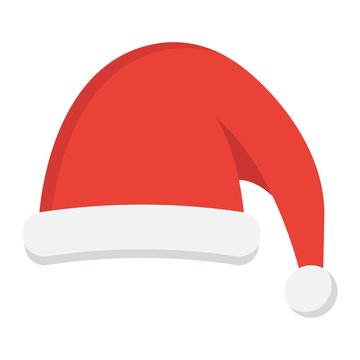 Santa hat flat icon, New year and Christmas, xmas sign vector graphics, a colorful solid pattern on a white background, eps 10.