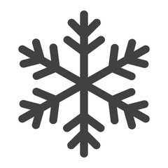 Snowflake glyph icon, New year and Christmas, snow sign vector graphics, a solid pattern on a white background, eps 10.