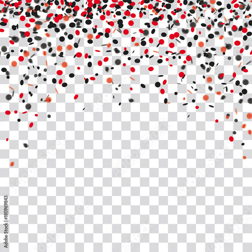 "Red Black Confetti Transparent Background" Stockfotos und lizenzfreie