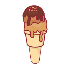 colorful ice cream cone over white background vector illustration